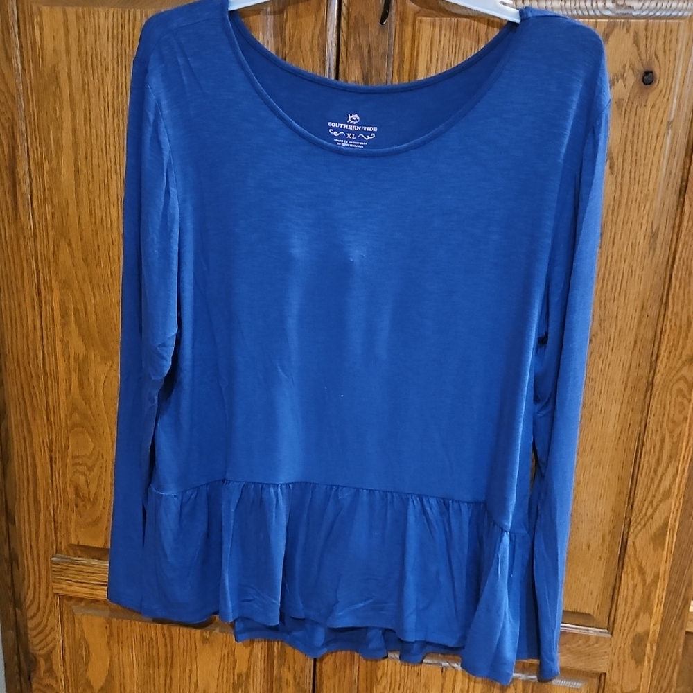 Southern Tide Royal Blue Long Sleeve Top